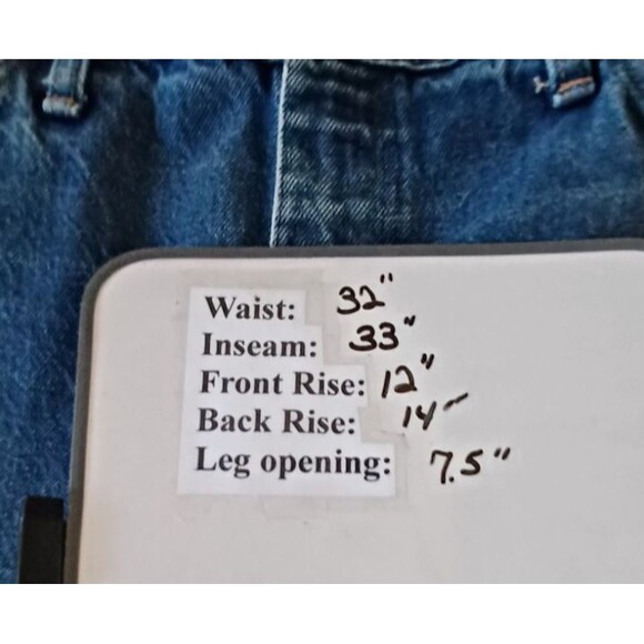 Vintage 60s 70s Rustler Dark Blue Zipper Jeans 34 (32") Long (33") Made in USA - Picture 12 of 12